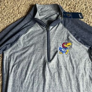 New Gear For Sports Q-Zip Pullover Sweatshirt Shirt Kansas Jayhawks KU Small